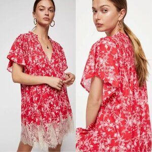 Free People Marigold Mini Dress in Red - Size Small